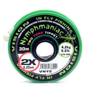 Two tone indicator tippet for European style nymphing 30m