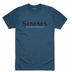 Simms Logo T-Shirt Steel Blue Heather S