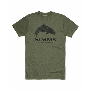 Simms M's Wood Trout Fill T-Shirt Military Heather
