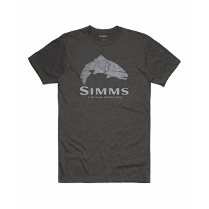 Simms M's Wood Trout Fill T-Shirt Charcoal Heather